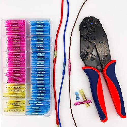 220Pcs Butt Terminal Connector Electrical Heat Shrink Wire Connector - size: 220pcs-butt connector