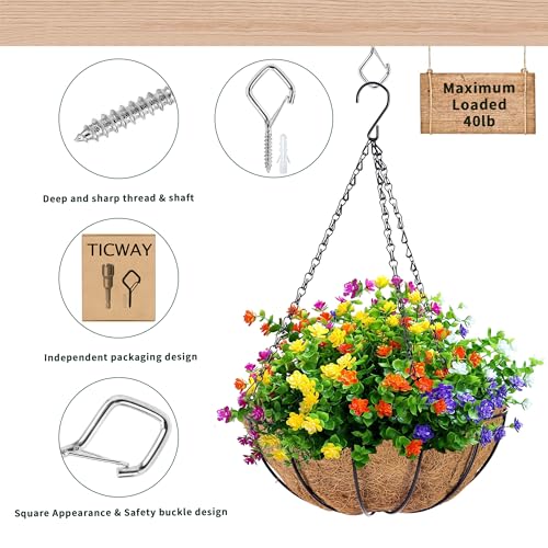 35 Pack 304 Stainless Steel Ceiling Hooks for Plants, Locking Clip - size: 35