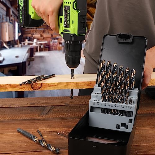 29PCS Metal Drill Bit Set, M2 Twist Drill Bits with Case