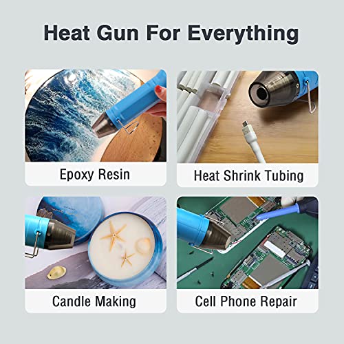 LDK Mini Heat Gun, 300W 2-Temp Settings Fast Heat Hot Air Gun - color: Blue