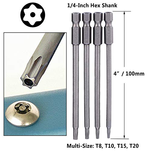 Yakamoz 16Pcs Long Magnetic Screwdriver Bit Set, 1/4" Hex Screw Driver Bits