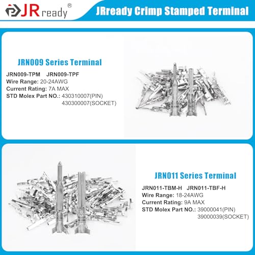 JRready ST6527 150Pairs Pins Terminal Kit 093" 062" Mini-Fit Jr. MLX Micro-Fit Car Automotive Terminals Electrical Pin Connectors 14-20AWG 18-24AWG 20-24AWG Single Pin Sockets Contact Standard Molex - color: 150Pairs Std Molex