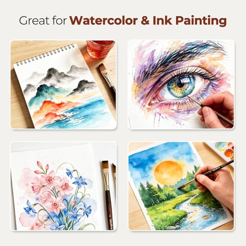 Nicpro 12PCS Professional Watercolor Brushes Set, Travel Paint Brushes - size: 12 PCS