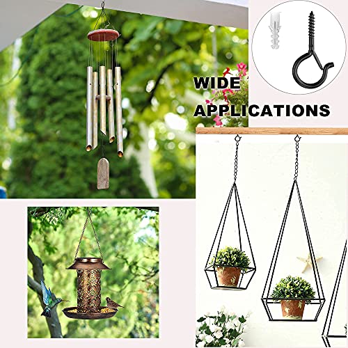 PlusRoc 20 Pack Screw Hooks for Hanging Plants Outdoor Lights(Black) - color: Black