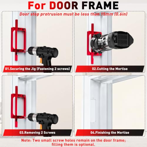 4" Fixed Size Door Hinge Jig for Door and Jamb, Aluminum Alloy - size: 4 in