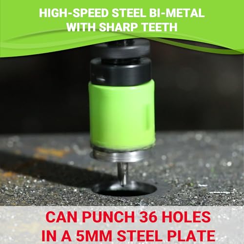 Bi-Metal Hole Saw Kit, HoleSaw Set with 3/4" to 2-1/2" (19-64mm) Saw Blades, Mandrels, Hex Key, Drill Bit, Hole Saw for Wood, Metal, Drywall, PVC