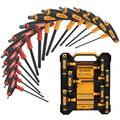 ELEAD 14-Piece T-handle Allen Wrench Set, Metric 2.5mm-10mm & SAE 1/8"-3/8" Portable Hex Key, Long Arm Allen Key Set with Storage Box for Basic Home Repair and Mechanical Maintenance - style: T-Handle Version