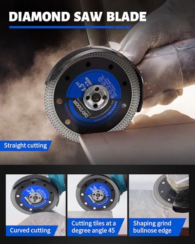 DAYDOOR Diamond Hole Saw Kit,15-Piece Tile Hole Saw Kit Vacuum Brazed(Blue) - color: Blue, size: 1/4",5/16",4/5",1",1-3/8",2",3",4"