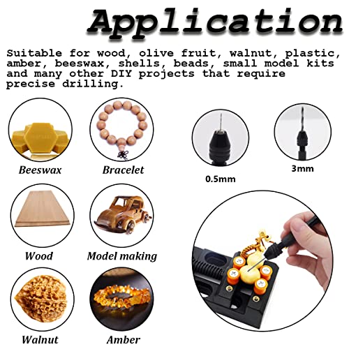 Dianrui 60 PCS Pin Vise Hand Drill Set including a Hand Drill, a Elbow Tweezers, 10 PCS PCB Mini Drills Bits, and 48 PCS 0.3-3.5mm Twist Micro Drill Bit Set for Jewelry DIY, Resin and Model Making Etc - style: 60 set