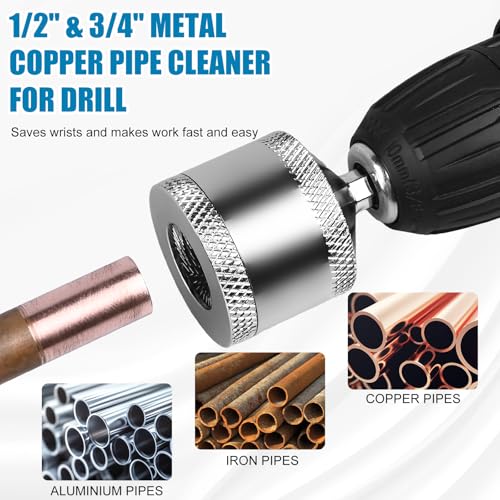 1/2" & 3/4" & 1" Copper Pipe Cleaner for Drill-Quick Rust Removal - color: 3pcs-stainless Steel