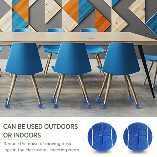 Macarrie 60 Pcs Precut Tennis Balls for Chairs Legs, Blue - color: Blue