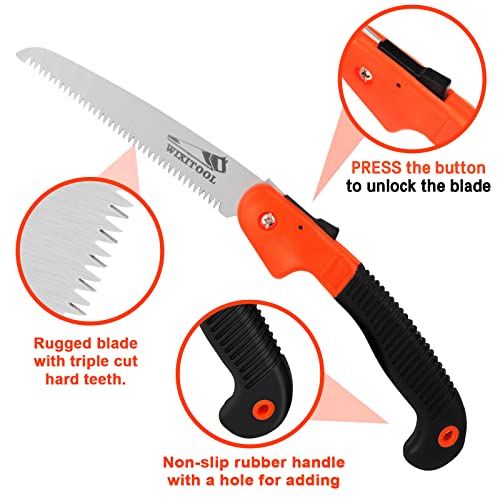 Folding Hand Saw, Pruning Saw for Trimming Gardening Camping Hiking Orange
