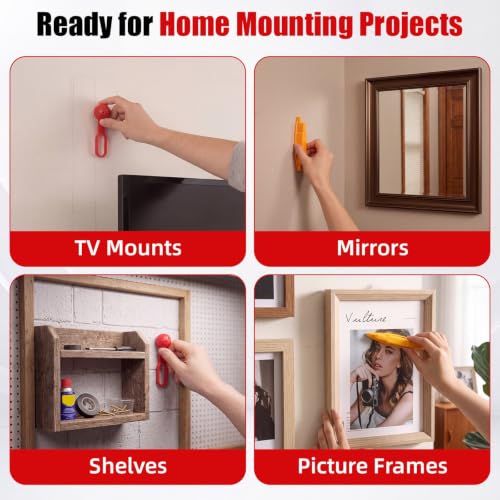 Konohan 2 Pcs Magnetic Stud Finder No Battery Required Heavy Duty Magnet Wall Scanner Portable Stud Locator Tool for Drywall Nails Screws Behind Walls for Home Improvement Mounting Projects