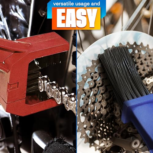 ALPENKOK Motorcycle Chain Brush, 2 Pcs, 3-Sided O-Ring Safe Cleaning Set - size: 1 Count (Pack of 2)