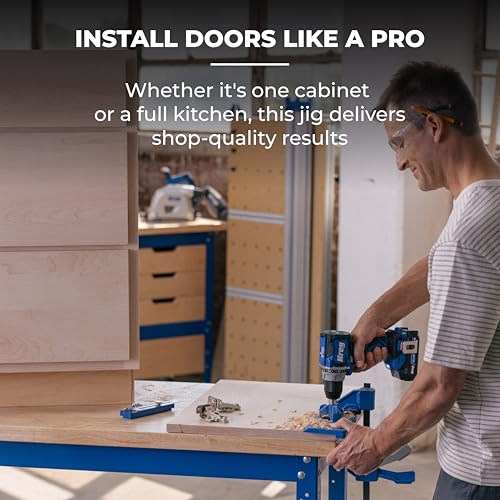 Kreg Concealed Hinge Jig - 35mm Cup Drilling Jig - Adjustable Cabinet Door Installation Tool - KHI-Hinge