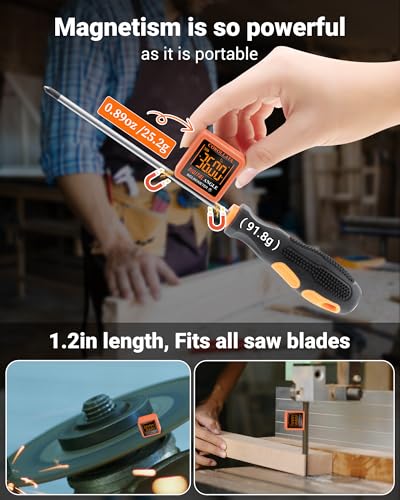 Mini Digital Angle Finder & Inclinometer, Magnetic Torpedo Level - color: Tangerine