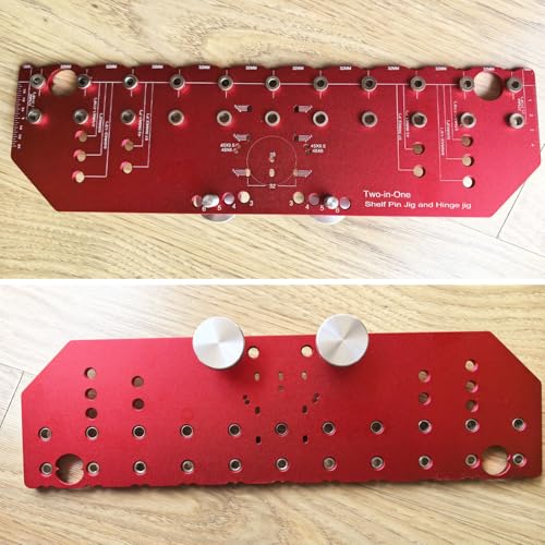 2 in 1 Shelf Pin Hinge Jig,Concealed Hinge Jig Drilling Jig with 35mm Hole Drill Bits,Self Contained Clamping All Metal Cabinet Hardware Tool Drill for Cabinet Door Hinge Hole Positioning (11 Hole) - color: 11 Hole