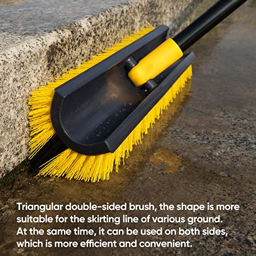 Yocada Double-Sided Floor Scrub Brush Triangle Brush Heavy Duty 65.5"