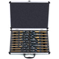 EFFICERE 17-Piece Premium 1/2” Reduced Shank Silver and Deming Drill Bit Set | Large and Jumbo Standard SAE Drill Size from 1/2” to 1” by 1/32th Increment | M2 High Speed Steel, 135-Degree Split Point - size: 17-Piece Set in Aluminum Case