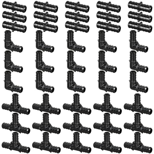 60pcs 1/2" Poly PPSU Barb Crimp PEX Fitting Combo, No Lead - size: 1/2" Combo, 60pcs