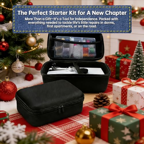 Handheld Sewing Machine for Beginners Adults, Portable & Cordless Mini Sewing Machine Kit, Easy One-Speed Electric Stitching for DIY Quick Repair, Home Travel Mending Tool with Accessories