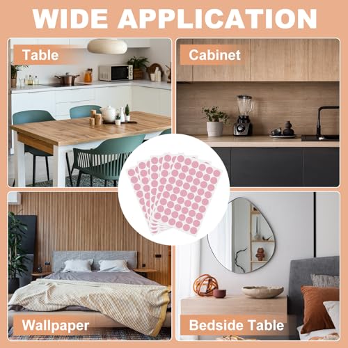 PATIKIL 270 Pieces Screw Hole Stickers, 5 Sheet Self-Adhesive Waterproof PVC Wood Grain Sticker for Screw Holes Wall Cabinets Desk Repairing, Pink, 21mm/0.83 Inch - color: Pink