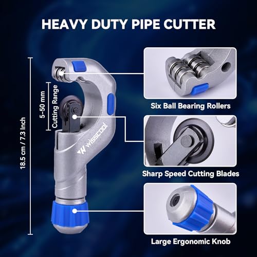 WISSCOOL 8-in-1 Tubing Cutter Set HVAC - color: Blue, size: 8 in 1 Set