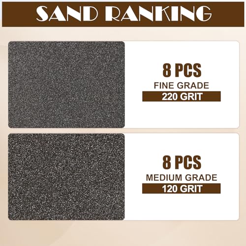 16pcs Sanding Blocks Assortment Kit, Sponge Sand Block Washable and Reusable, Wet & Dry Sandpaper Block for Wood Metal Drywall and Furniture Paint - 120/220 Grit - size: 120/220 Grits