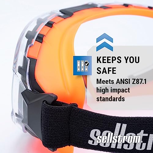 Sellstrom GM510 Anti-Fog Hard Coated Safety Goggles - ANSI Z87.1 | Anti-Scratch Clear Lens, Indirect Vents for Dust & Splash, For Cutting, Grinding, General Work, Woodwork, Construction, Lab