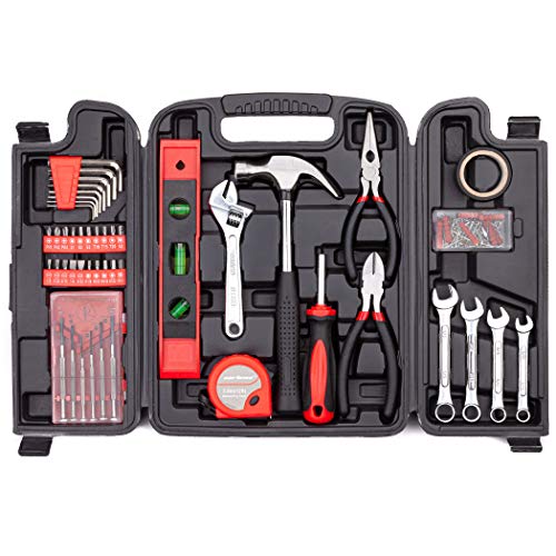 CARTMAN 136-Piece Household Tool Set, Home Repair Kit With Storage Case Box - style: 136 PC