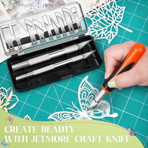 JETMORE 16 Pcs Exacto Knife, Craft Knives with 13 SK5 Steel Blades for Art - color: Orange-16pcs