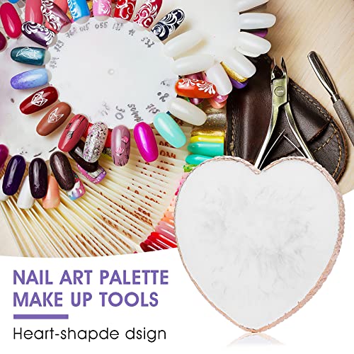 Resin Nail Art Palette Nail Mixing Palette Polish Color Mixing Plate Golden Edge Nail Holder Display Board Heart Shape Cosmetic Mixing Tools - color: Style 1