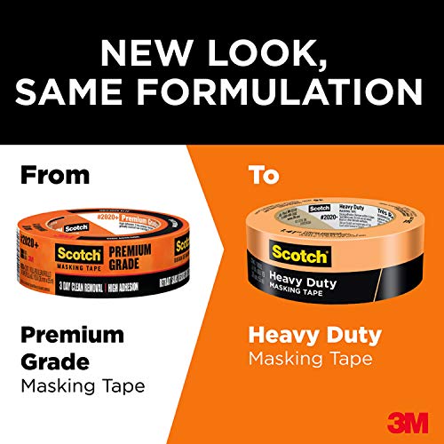 Scotch Heavy Duty Painter's Tape, 9 Rolls, 0.94 in x 60.1 yd, for Use On Vinyl, Carpet, Metal, & Plastic, Indoor & Outdoor Masking Tape, Bonds Aggressively, 3-Day Clean Removal (2020+-24AP9) - size: 0.94" Width, style: 9 rolls