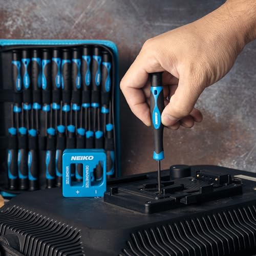 NEIKO 01379A Master Screwdriver Set, 32 Piece Magnetic Precision Screwdrivers, Phillips, Flathead, Slotted, and Torx Drivers, Includes Magnetizer and Demagnetizer, Small Magnetic Screwdrivers - size: Master Precision Set