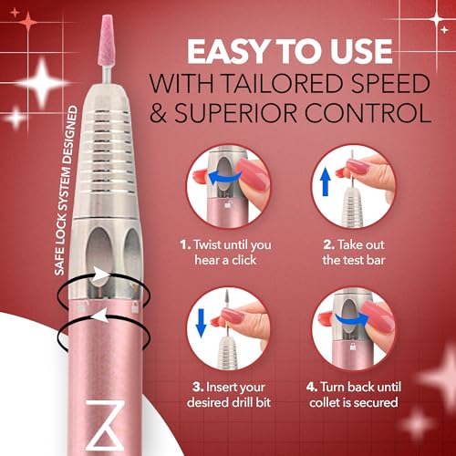 M Max Nail Drill, Brushless 2-in-1, 35000 RPM, Cordless | Rose Gold - size: Standard - Rose Gold