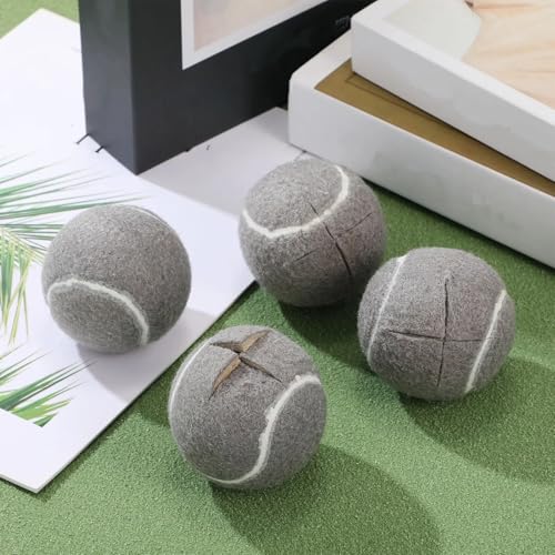 Macarrie 60 Pcs Precut Tennis Balls for Chairs Legs, Gray - color: Grey