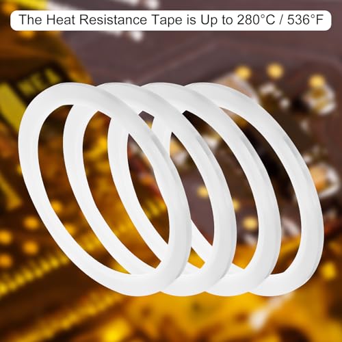 uxcell Clear Heat Tape, 1 Roll 3mmx33m 108ft High Temperature Heat Resistant Tape for Sublimation,Heat Vinyl Press,Heat Transfer, Circuit Board, No Residue - color: Clear, size: 3mmx33m