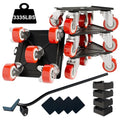 Furniture-Movers-with-Wheels-Dollies,Furniture-Dolly 360°Rotatable and Lockable,Furniture Sliders with 5 Wheels Rubber Silent Furniture Lifter Tool Set,3300 lbs Load Capacity,6.3×6.3IN Red - color: Furniture Mover Red
