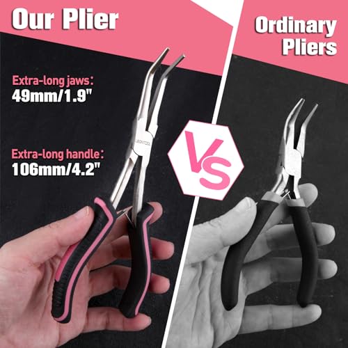 2PCS 7-Inch Long Reach Needle Nose Pliers Smooth Jaws Long Nose Pliers and Bent Nose Pliers Extra Long Needle Nose Pliers Jewelry Pliers for Jewelry Making, Wire Wrapping and Object Gripping - style: Straight & Bent Needle Nose Plier Smooth Jaws