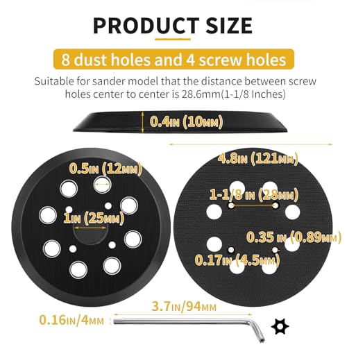Orbital Sander Pad Replacement for Milwaukee, 4 Pack - style: Plastic Pad 4 PACK