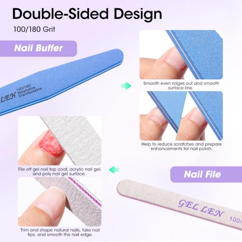 Gellen Nail Care Kit with 10PCS Manicure Tools: Nail Strengthener Lavender - color: Lavender Scent