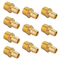 10 piece EFIELD Brass Expansion Pex A 3/4" x 3/4" Male NPT Adapter Fitting - size: 3/4" x 3/4" (Brass, Pack of 10)