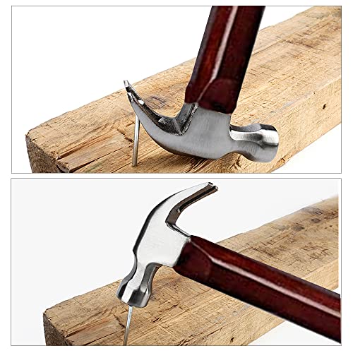 Utoolmart 8.8 Ounce Magnetic Anti-slip Head Wooden Handle Curved Claw Hammer 40cm/15.7" Length - size: 40cm