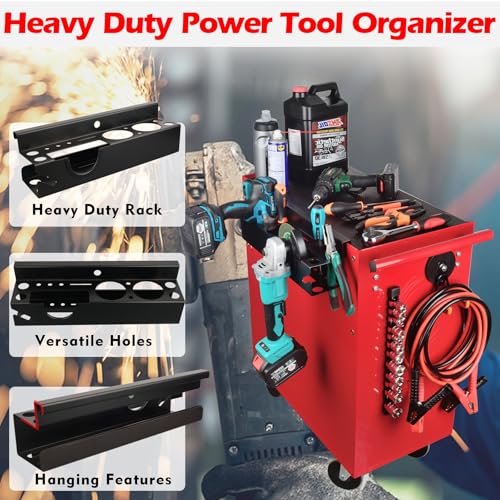 MUTUACTOR Power Tool Organizer,Heavy Duty Drill Driver Angle Grinder Holder,Quick Access Impact Drill Holder Tool Rack Utility for Rolling Tools Chest Utility Storage Carts - style: Drill Driver Angle Grinder Holder
