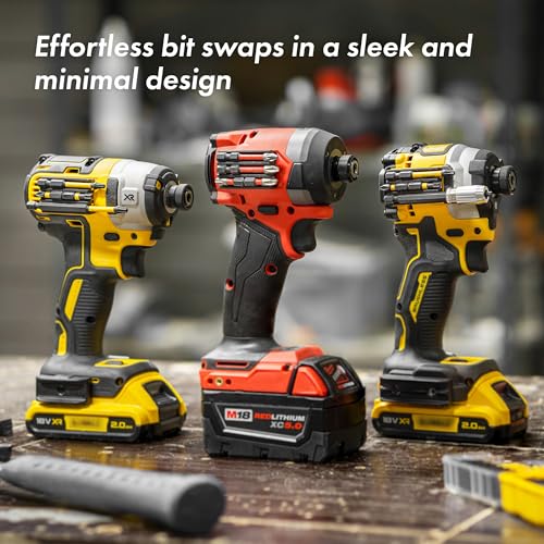 Simon Tools Magnetic Bit Holder for Impact Drivers and Drills - Super Strong Adhesive - Drill Accessory Compatible With Most Drills Brands like Dewalt, Makita, Klein, Bosch and Milwaukee Bit Holder - size: 4-Pack