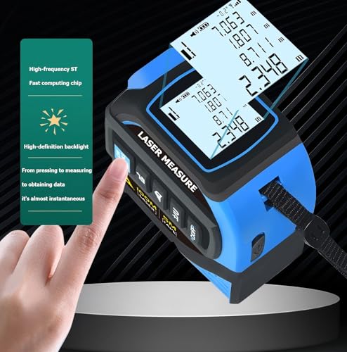 4-in-1 Laser Digital Measuring Tape & 60m/197ft Laser Distance Meter - color: Blue, size: Laser 197 ft