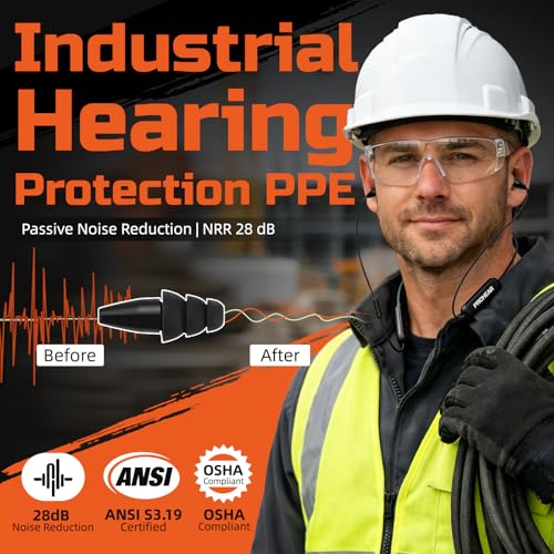 PROHEAR Bluetooth Earplug Headphones, Bluetooth 6.0 Hearing Protection Earbuds with Fast Pairing & Stable Connection, 28dB NRR Safety Ear Plugs, 11H Battery, ANSI Tested, OSHA Compliant for Work