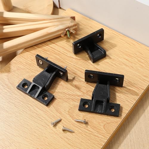 TEHAUX Quick Fitting Furniture Panel, 10pcs Push-on Fitting Nylon False Front Cabinet Clips with Screws Mounting Hardware Cabinet Panel Installation Clip for Furniture (Black) Location Clips