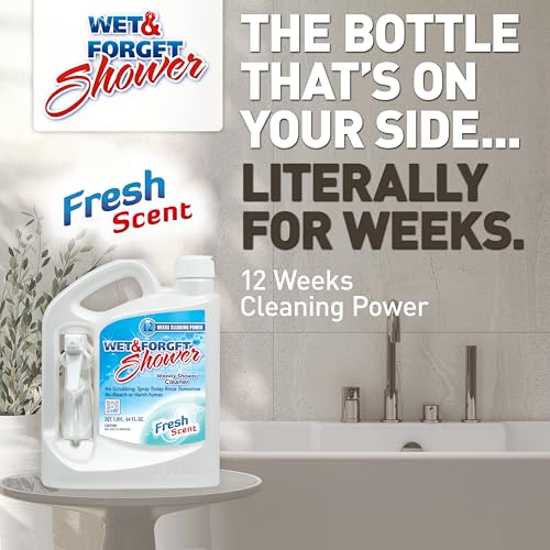 Wet & Forget Shower Cleaner Spray, No Scrub, Fresh Scent, 64 Fl Oz - size: 64 Fl Oz (Pack of 1)