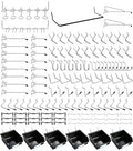 FRIMOONY Pegboard Hooks, with Bins, Peg Locks, for Organizing Various Tools, 188 PCS, 80 of Which are Locks - style: 188PCS